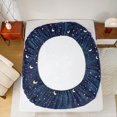 thumbnail image 5 of Manfei Vast Starry Sky Bed Sheets,Moon Print King Sheets,Dreamy Blue Sheet Set,Super Cozy Room Decor,4 Pieces, 5 of 7