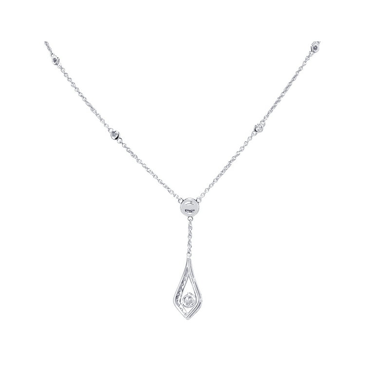 超ポイントアップ祭 Necklace Pendant Diamond 0.85CT Drop Tear 14K 18 Gold White アクセサリー