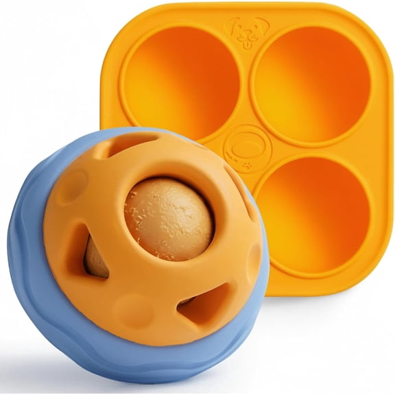 Nocciola Treat Dispensing Dog Toy Set, Lickable Slow Feeder & Freezable Treat Molds, Long-Lasting Rubber Dog Chew Toy, Anxiety Relief for Aggressive Chewers