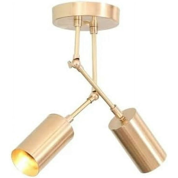 2 Light Spot Mid Century Brass Sputnik Chandelier Light Fixture