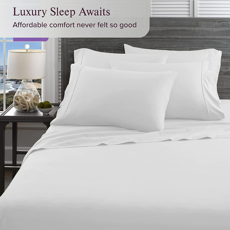 Danjor Linens King Size Bed Sheets Set - 1800 Series 6 Piece Bedding Sheet  & Pillowcases Sets w/ Deep Pockets - Fade Resistant & Machine Washable -  White - Coupon Codes, Promo
