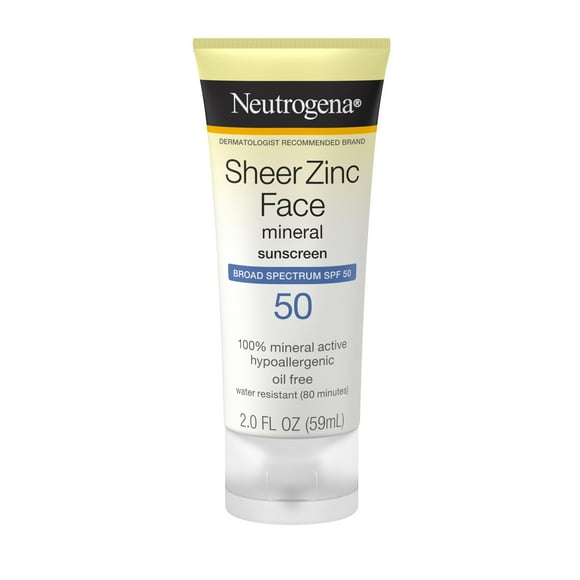 Neutrogena Sheer Zinc Dry-Touch Face SPF 50 Sunscreen Lotion, 2 fl. oz