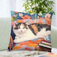 thumbnail image 4 of Lwlmwt Cute Animal-Themed Pillowcase 18x18-inch Cat Print Pillow Cover Perfect for Home Decor, Lounge Chairs, and Sofa Accents, 4 of 6
