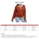 thumbnail image 5 of Suéter de punto cruzado con escote en V profundo - Suéter rojo de manga larga para mujer, talla L, 5 of 5