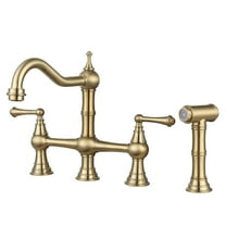 WOWOW Vantge Kitchen Faucet Brass with Side Sprayer, 4 Hole Kitchen Faucet 2 Handle  Centerset Faucet