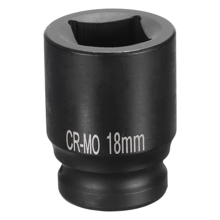 4 Point Square Socket 1/2" Drive 18mm Metric CR-MO Square Impact Wheel Socket