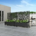 thumbnail image 2 of MAYEERTY 47"x47" Metal Black Rectangle Planter Box, Outdoor Raised Garden Beds with Trellis for Vine Climbing Plants, 2 of 6