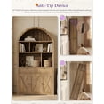 thumbnail image 3 of LAZZO 75” Arched Pantry Cabinet, Farmhouse Storage Cabinet with Built-In Power Strip, Anti-Tip Device and Open Shelves, Natural Wood, 3 of 8