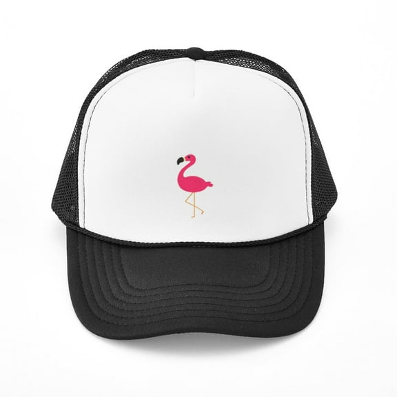 CafePress - Cute Pink Flamingo - Adjustable Unisex Printed Trucker Hat with Mesh Back