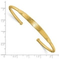 thumbnail image 2 of Sterling Silver Gold-Flashed Polished and Scratch Finish Cuff Bangle Bracelet - 12.7 Grams, 2 of 2
