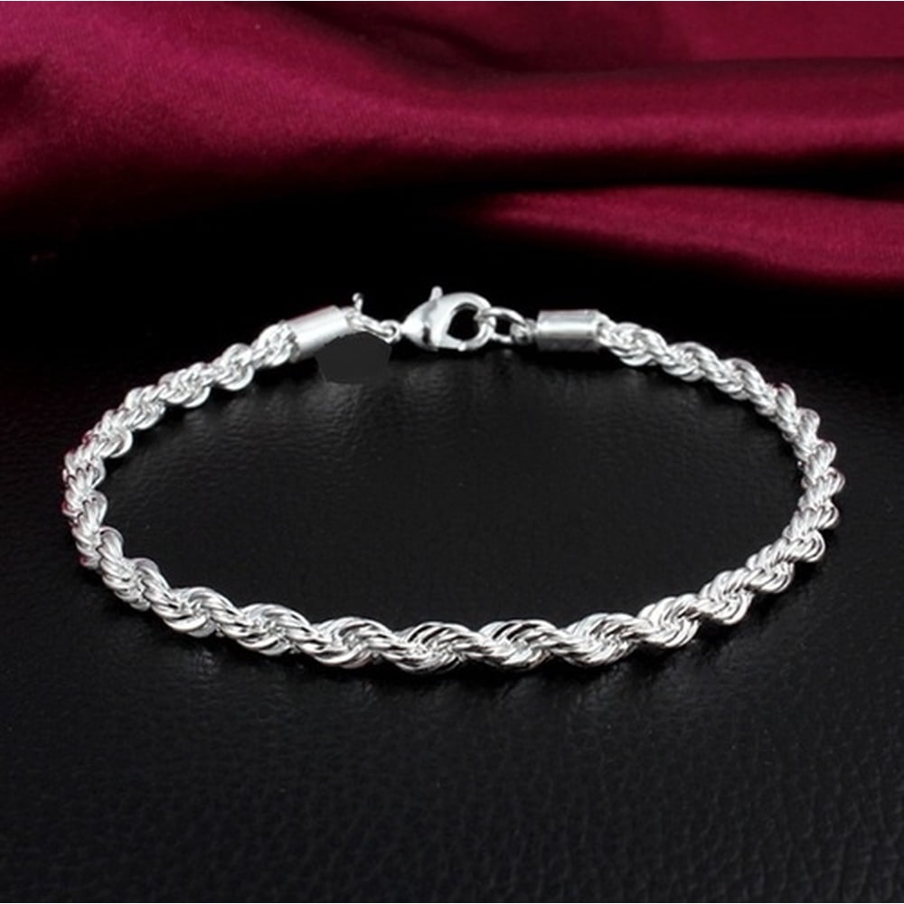RM 14K White Gold Rope Bracelet 14k