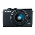 thumbnail image 3 of Canon EOS M100 Mirrorless Camera w/ 15-45mm Lens - Wi-Fi, Bluetooth, and NFC Enabled (Black) (International Model), 3 of 4