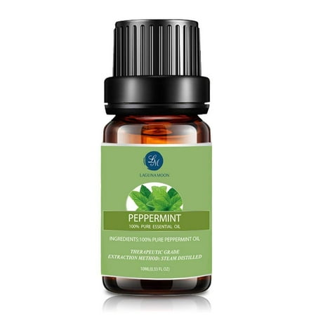 Peppermint Message Oil Lagunamoon 10ml Peppermint Essential Oils,Pure&Natural Aromatherapy Oil For Massage And Relaxation,Premium Therapeutic Grade,Fragrance For Personal Care&Wellness ()
