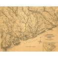 thumbnail image 2 of Vintage Maps 32x26 Gold Ornate Wood Framed with Double Matting Museum Art Print Titled - Seat of War in South Carolina and Georgia 1861, 2 of 4