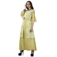 thumbnail image 4 of Moomaya Printed High Low Crop Top Kurti Palazzo Set Ethnic Indian Clothing Set For Womens, 4 of 8