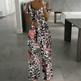 thumbnail image 2 of Off Shoulder Funny Pattern Jumpsuits Women's V-neck Casual Wide Leg Rompers Loose Fit Summer Overall Pants 2024, 2 of 5