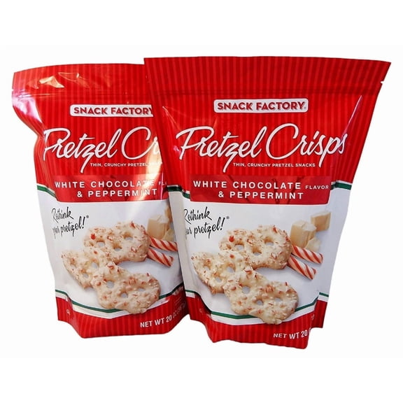 Snack Factory Pretzel Crisps White Chocolate & Peppermint Flavor 20 oz - 2 Pack