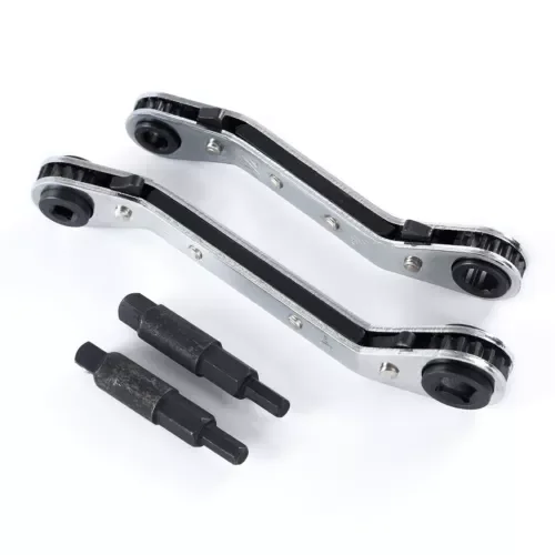 3/8” To 1/4”, 5/16'' X 1/4'' Refrigeration Hvac Service Wrench Set Hex Bit 4Pcs