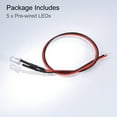 thumbnail image 4 of 5Pcs DC 12V 5mm Pre Wired LED Flashing Red Round Top Clear Lens, Light Emitting Diodes with Edge, 4 of 4