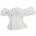 thumbnail image 2 of Women Off Shoulder Strapless Lace-up Buckle Bustier Corse Tank Crop Top, 2 of 6