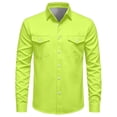 thumbnail image 4 of ZUBKTE Men's Work Shirts Solid-Color Long-Sleeve Button-Down western Shirts with Pockets S-3XL, 4 of 7
