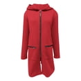 thumbnail image 4 of Women's Long Full Zip Hoodie Oversized Lightweight Tunic Sweatshirt Jacket with Zip Pockets Fashion Coat, 4 of 7