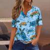 thumbnail image 1 of RKSTN Womens Tops Beach Inspired Print Plus Zise V Neck Button Down Short Sleeve Loose Fit Comfortable Versatile Shirts Spring Summer Vacation Casual Style Tops, 1 of 5