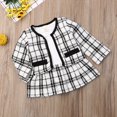 thumbnail image 3 of Bébé Filles 2Pcs Noir Blanc Plaid Manteau Tops Patchwork Tutu Robe Formelle Tenues Blanches 4-5 Ans, 3 of 6