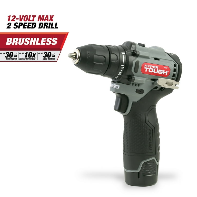 Hyper Tough 12V Max* Lithium-Ion Cordless Brushless Impact Driver with  1.5Ah Battery and Charger, Model 98809 