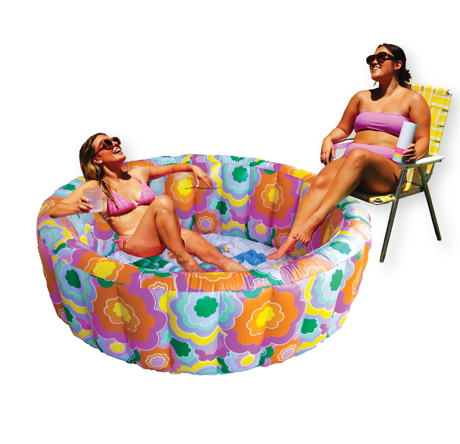 Packed Party Flower 59” Round Soft-Sided Inflatable Swimming Pool