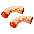 thumbnail image 1 of Uxcell 1" ID Elbow Copper Pipe Fitting 2 Pack 90 Degree Long Turn Pressure Connector Sweat Solder Welding Connection for Water HVAC Plumbing, 1 of 5
