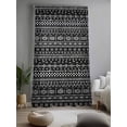 thumbnail image 2 of Sheer Curtains 108 Inches Long, Abstract Boho Semi Sheer Curtains Light Filtering Window Treatment, Modern African Ethnic Geometric Black Privacy Voile Drapes for Living Room Bedroom 52x108 Inch, 2 of 7