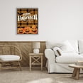 thumbnail image 3 of Halloween Jack-o-Lanterns on Plaid Gray Floating Frame Canvas Art, 17 x 21, Made In USA, 3 of 8
