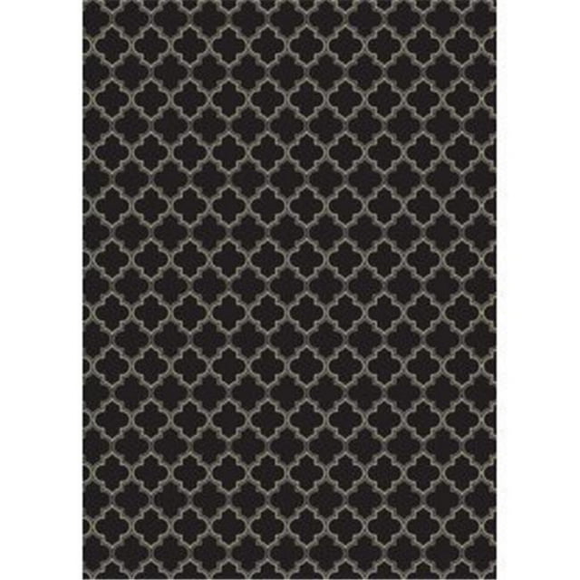 Aspen Brands RUG10BLK46 4 x 6 ft. Quaterfoil Design Rug - Black & White