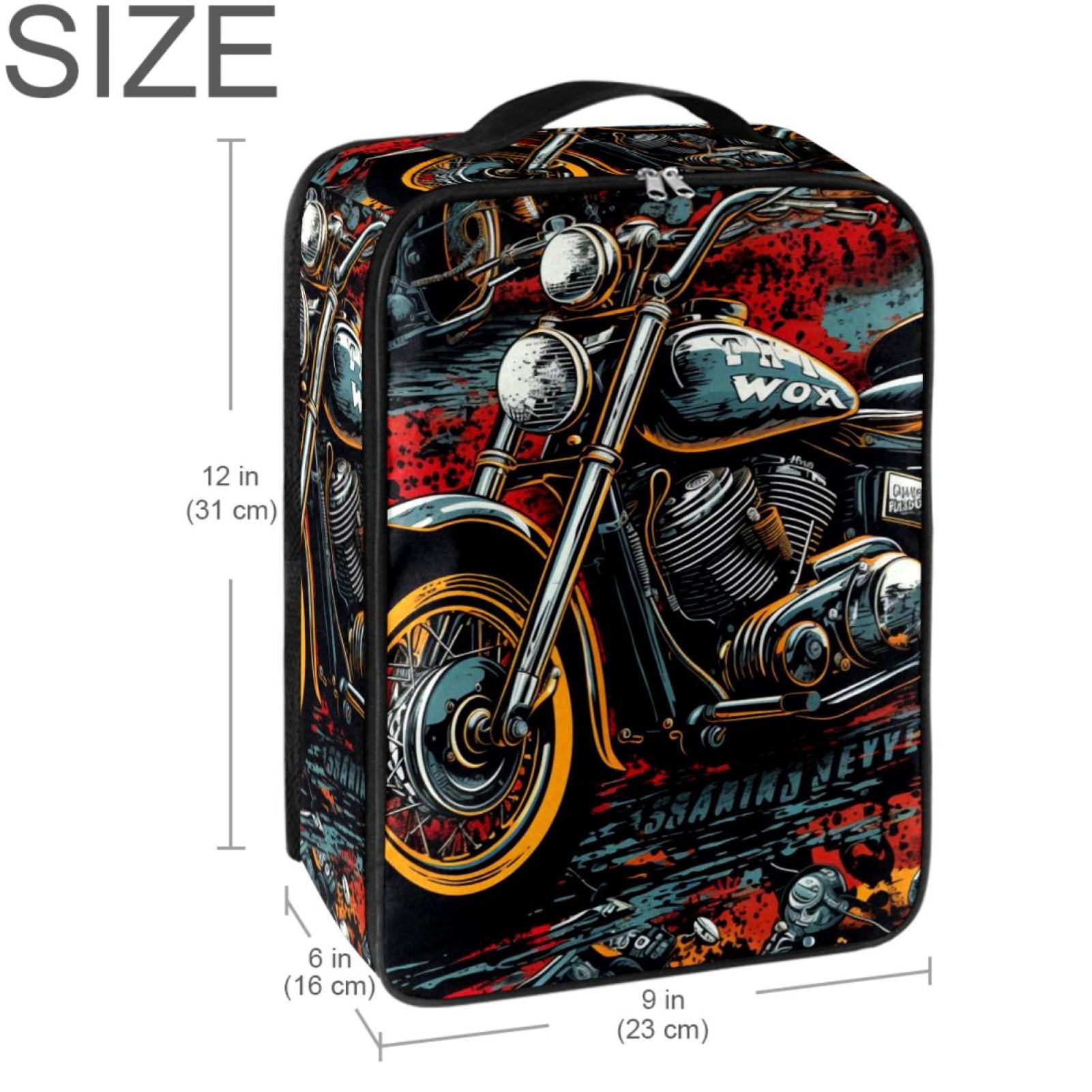 Motorcycle Polyester Shoe Organizer Box - Compact 23x31cm Size for Easy Shoe Storage & Organization
