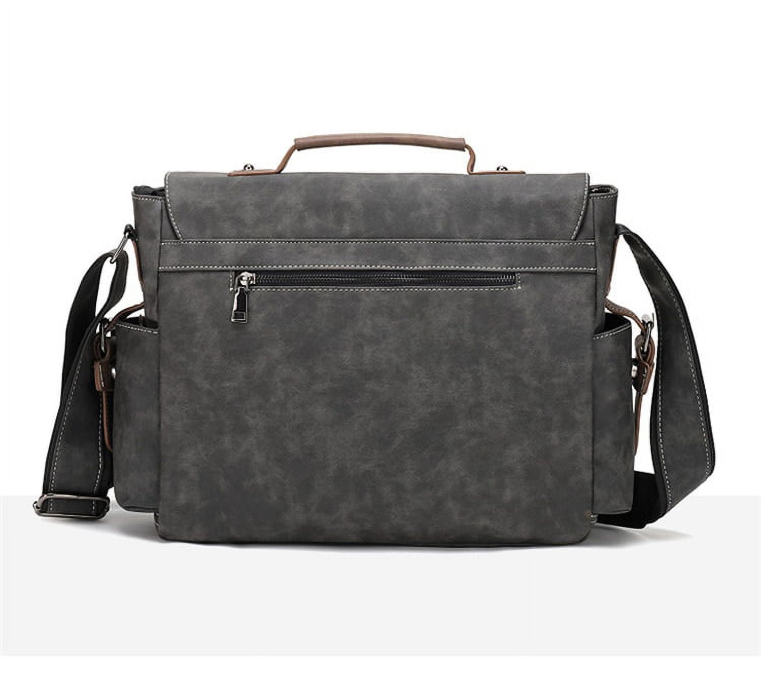 Xeie Thuk Men's Vintage Designer Briefcase PU Leather Tote Business Office Man Messenger Bag Casual Solid Computer Laptop Handbag