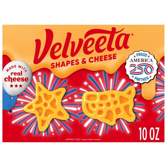 Velveeta USA and Star Shapes and Cheese Mac and Cheese, 1 Box, for Easy Dinner or Dinner Sides, Made with Real Cheese, 10 oz