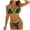 Dark Green, variant on Women & Teen Girl's 2 Piece Bikini Set Triangle Halter String Bikini Set High Cut Bathing Suit Swimwear (White, L)