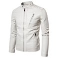 thumbnail image 2 of Chaqueta casual de cuero para hombre, moderna, ajustada, elegante, para jóvenes, chaqueta de motociclista para primavera y otoño, 2 of 5