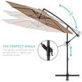 thumbnail image 4 of Best Choice Products 10ft Offset Hanging Market Patio Umbrella w/Easy Tilt Adjustment, 8 Ribs - Tan, 4 of 7