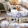 thumbnail image 5 of Purple Eucalyptus Leaves Round Area Rug 6Ft Washable Circle Rugs for Bathroom Office, Watercolor Spring Summer Botanical Non-Slip Carpet Floor Mats Indoor Outdoor Carpet Runner Aesthetic Home Decor, 5 of 8