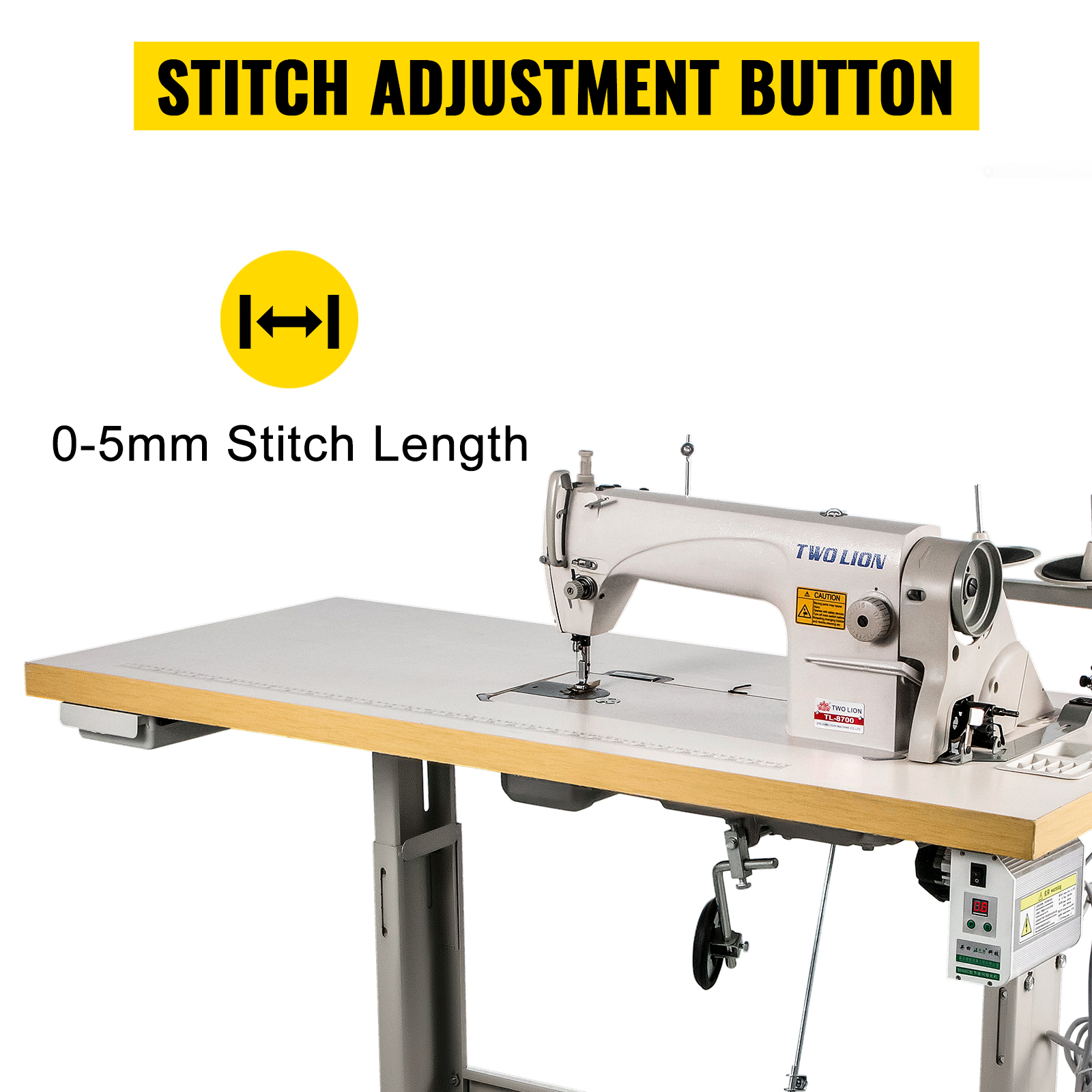 VEVOR Industrial Sewing Machine DDL8700 Lockstitch Sewing Machine with Servo Motor + Table Stand Commercial Grade Sewing Machine for Sewing - image 5 of 9
