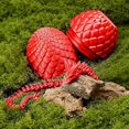thumbnail image 4 of 3D Printed Dragon in Egg，Dragon Eggs with Dragon Inside for Boys Kids Home Decor,Executive Articulated Crystal Dragon Fidget Desk Toys(Red), 4 of 5