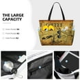 thumbnail image 3 of KLL Coffee Vintage Print Large Beach Tote Bag Women Waterproof Sandproof Zipper Beach Tote Bag for Pool Gym Grocery Travel with Wet Pocket, 3 of 7