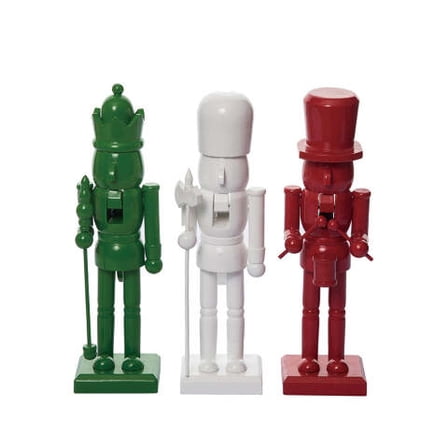 Transpac Large Wood Simple Nutcracker 3 Assorted