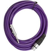 Seismic Audio  - 25 Ft Purple XLR Female to 1/4" TRS Patch Cable Snake Cords Purple - SATRXL-F25Purple