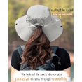 thumbnail image 3 of Sun Hats for Women Ponytail UPF 80+ Beach Summer Hat Wide Brim Packable Cowboy Hat, 3 of 5