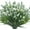 White, variant on Artificial Plants Outdoor Fake Grass with Flowers UV Resistant Greenery Garden Porch Window Box Decorating (Purple)