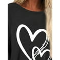 thumbnail image 3 of DYMADE Women Printed Loose Round Neck Long Sleeve Casual Long T-shirt, 3 of 4