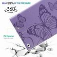thumbnail image 4 of Dteck Wallet Case For Samsung Galaxy Tab A 8.0 Inch 2019 (SM-P200/P205), Premium Leather Embossed Butterfly Pattern Folding Flip Stand Cover, purple, 4 of 4